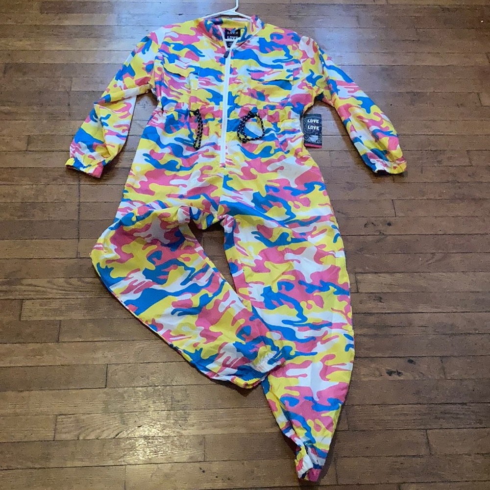 Colorful One Piece Camo Jumpsuit!